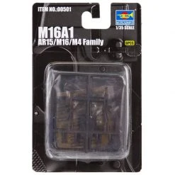 00501 | Trumpeter 1/35 M16A1, AR15, M16, M4 6Pcs Scaled Plastic Model Kit