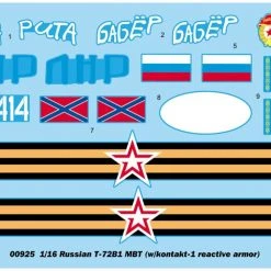 00925 | Trumpeter 1/16 Russian T-72B1 W/ Kontakt-1 Reactive Armor Main Battle Tank Scaled Plastic Model Kit -Trumpeter Sales Shop TRU 00925 02 1200x800 1