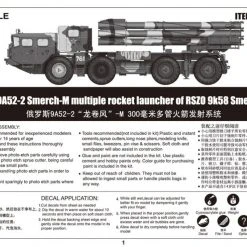 01020 | Trumpeter 1/35 Russian 9A52-2 Smerch-M Rocket Launcher Multiple RSZO 9k58 Smerch MRLS Scaled Plastic Model Kit -Trumpeter Sales Shop TRU 01020 57 1200x800 1
