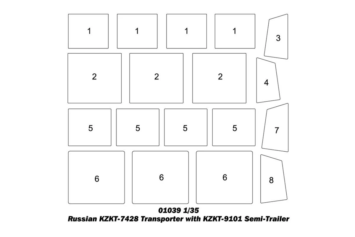 01039 | Trumpeter 1/35 Russian KZKT-7428 W/ KZKT-9101 Semi-Trailer Transporter Truck Scaled Plastic Model Kit 6 01039 | Trumpeter 1/35 Russian KZKT-7428 W/ KZKT-9101 Semi-Trailer Transporter Truck Scaled Plastic Model Kit - Image 4