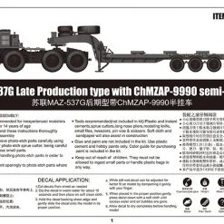 01065 | Trumpeter 1/35 MAZ-537G Late Production W/ ChMZAP-9990 Semi-Trailer Transporter Truck Scaled Plastic Model Kit -Trumpeter Sales Shop TRU 01065 03 1200x800 1