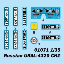 01071 | Trumpeter 1/35 Russian URAL-4320 CHZ Truck Scaled Plastic Model Kit -Trumpeter Sales Shop TRU 01071 04 1200x800 1