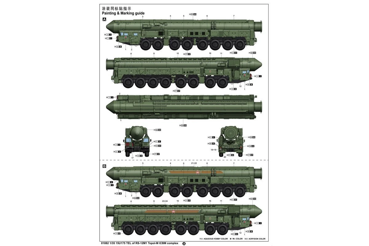 01082 | Trumpeter 1/35 15U175 TEL Of RS-12M1 Topol-M ICBM Scaled Plastic Model Kit 6 01082 | Trumpeter 1/35 15U175 TEL Of RS-12M1 Topol-M ICBM Scaled Plastic Model Kit - Image 4