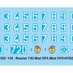 01552 | Trumpeter 1/35 Russian 1975 T-62 Tank Scaled Plastic Model Kit -Trumpeter Sales Shop TRU 01552 53 1200x800 1