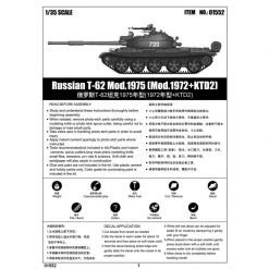 01552 | Trumpeter 1/35 Russian 1975 T-62 Tank Scaled Plastic Model Kit -Trumpeter Sales Shop TRU 01552 55 1200x800 1