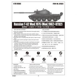 01552 | Trumpeter 1/35 Russian 1975 T-62 Tank Scaled Plastic Model Kit -Trumpeter Sales Shop TRU 01552 68 1200x800 1