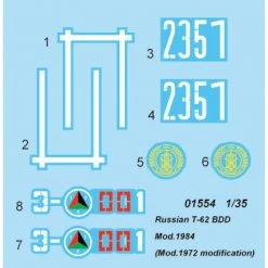 01554 | Trumpeter 1/35 Russian 1984 (1972 Modification) T-62 BDD Tank Scaled Plastic Model Kit -Trumpeter Sales Shop TRU 01554 53 1200x800 1