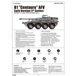 01562 | Trumpeter 1/35 B1 Centauro AFV (Early Version) Armoured Car Scaled Plastic Model Kit -Trumpeter Sales Shop TRU 01562 53 1200x800 1