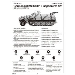 01584 | Trumpeter 1/35 German Sd.Kfz.8 DB10 Armoured 12 Ton Artillery Half-track Scaled Plastic Model Kit -Trumpeter Sales Shop TRU 01584 61 1200x800 1