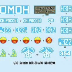 01594 | Trumpeter 1/35 Russian BTR-80 Armoured Personnel Carrier Vehicle Scaled Plastic Model Kit -Trumpeter Sales Shop TRU 01594 53 1200x800 1