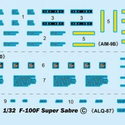 02246 | Trumpeter 1/32 F-100F Super Sabre Jet Fighter Scaled Plastic Model Kit -Trumpeter Sales Shop TRU 02246 04 1200x800 1