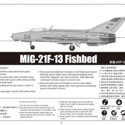 02858 | Trumpeter 1/48 MiG-21F-13 Fishbed Jet Scaled Plastic Model Kit -Trumpeter Sales Shop TRU 02858 66 1200x800 1