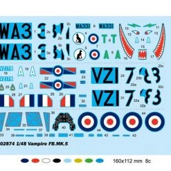 02874 | Trumpeter 1/48 Vampire FB.MK.5 Fighter Jet Scaled Plastic Model Kit -Trumpeter Sales Shop TRU 02874 53 1200x800 1