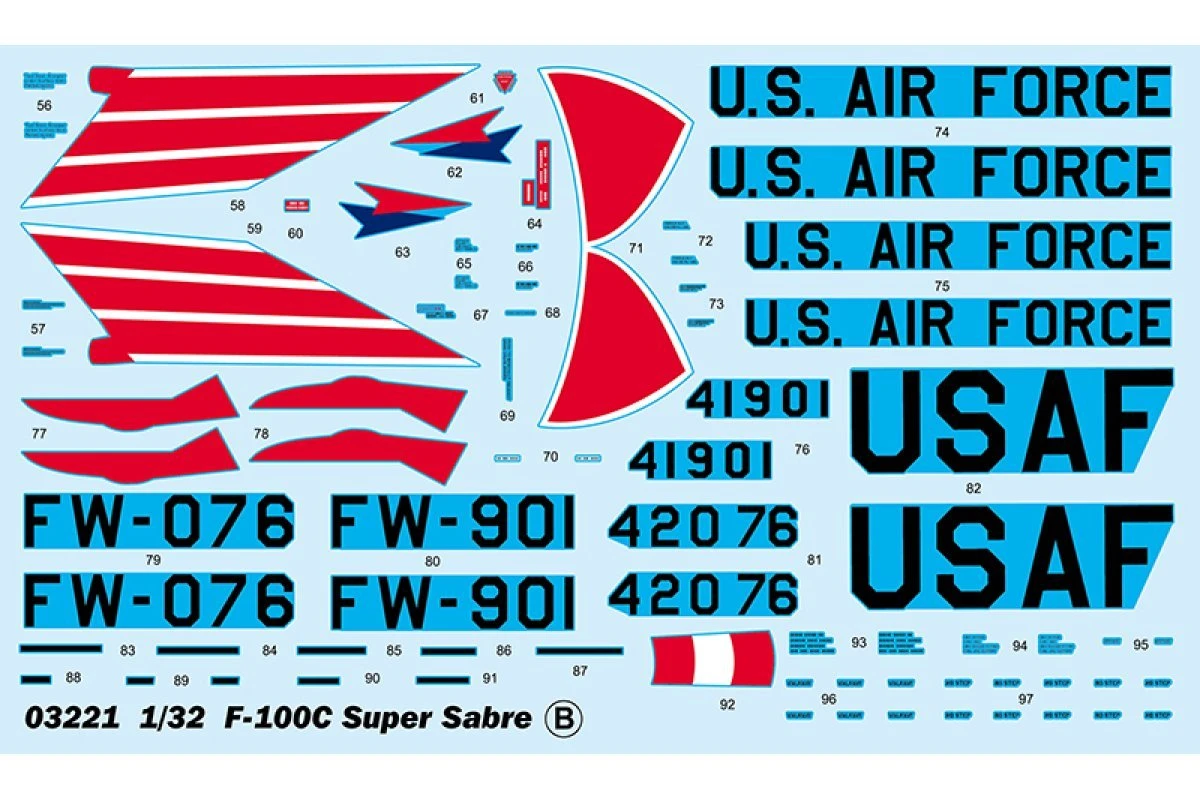 03221 | Trumpeter 1/32 USAF F-100C Super Sabre Fighter Jet Scaled Plastic Model Kit 6 03221 | Trumpeter 1/32 USAF F-100C Super Sabre Fighter Jet Scaled Plastic Model Kit - Image 4