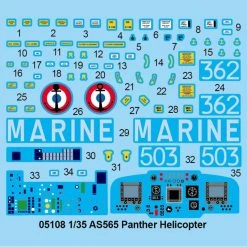 05108 | Trumpeter 1/35 AS565 Panther Helicopter Scaled Plastic Model Kit -Trumpeter Sales Shop TRU 05108 53 1200x800 1