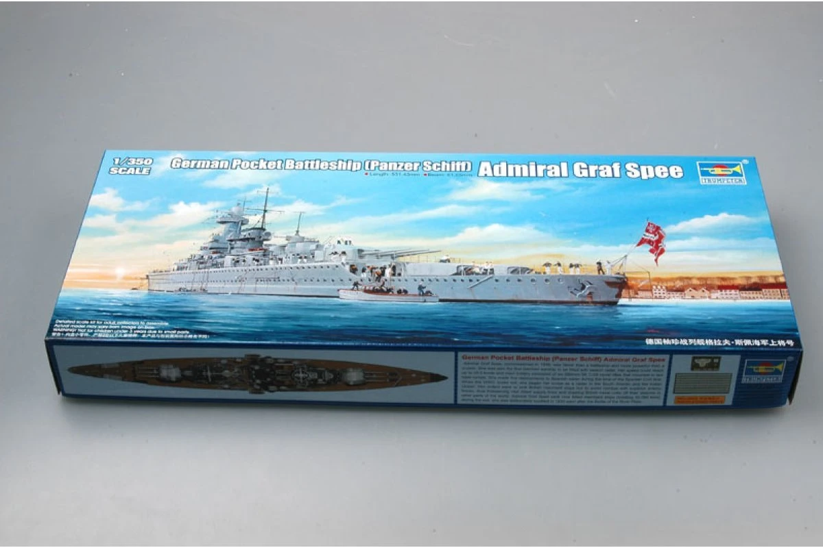 05316 | Trumpeter 1/350 German Pocket Battleship (Panzer Schiff) Admiral Graf Spee Battleship Plastic Model Kit 3 05316 | Trumpeter 1/350 German Pocket Battleship (Panzer Schiff) Admiral Graf Spee Battleship Plastic Model Kit