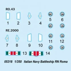 05318 | Trumpeter 1/350 Italian RN Roma Navy Battleship Plastic Model Kit -Trumpeter Sales Shop TRU 05318 52 1200x800 1