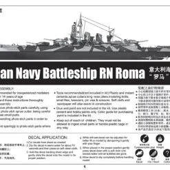 05318 | Trumpeter 1/350 Italian RN Roma Navy Battleship Plastic Model Kit -Trumpeter Sales Shop TRU 05318 53 1200x800 1