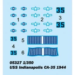 05327 | Trumpeter 1/350 USS Induanapolis CA-35 1944 Heavy Cruiser Plastic Model Kit -Trumpeter Sales Shop TRU 05327 03 1200x800 1