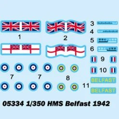 05334 | Trumpeter 1/350 HMS Belfast 1942 Light Cruiser Plastic Model Kit -Trumpeter Sales Shop TRU 05334 53 1200x800 1