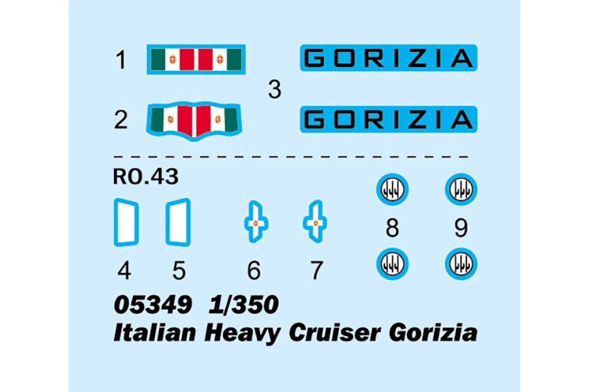 05349 | Trumpeter 1/350 Italian Heavy Cruiser Gorizia Scaled Plastic Model Kit 4 05349 | Trumpeter 1/350 Italian Heavy Cruiser Gorizia Scaled Plastic Model Kit - Image 2