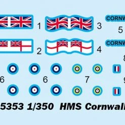 05353 | Trumpeter 1/350 HMS Cornwall Heavy Cruiser Plastic Model Kit -Trumpeter Sales Shop TRU 05353 03 1200x800 1