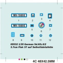 05532 | Trumpeter 1/35 German 3.7cm Flak 37 Auf Selbstfahrlafette (Sd.Kfz.6/2) Self-Propelled Anti-Aircraft Gun Scaled Plastic Model Kit -Trumpeter Sales Shop TRU 05532 03 1200x800 1