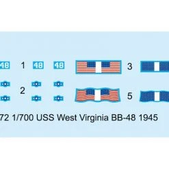 05772 | Trumpeter 1/700 USS West Virginia BB-48 1945 Battleship Plastic Model Kit -Trumpeter Sales Shop TRU 05772 62 1200x800 1