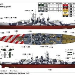 05777 | Trumpeter 1/700 Italian RN Roma 1943 Battleship Plastic Model Kit -Trumpeter Sales Shop TRU 05777 69 1200x800 1
