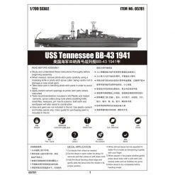 05781 | Trumpeter 1/700 USS Tennessee BB-43 1941 Battleship Plastic Model Kit -Trumpeter Sales Shop TRU 05781 59 1200x800 1