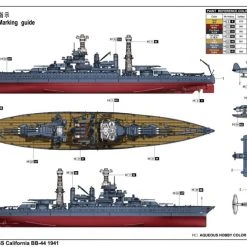 05783 | Trumpeter 1/700 USS California BB-44 1941 Battleship Plastic Model Kit -Trumpeter Sales Shop TRU 05783 53 1200x800 1