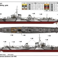 05788 | Trumpeter 1/700 German Zerstorer Z-30 1942 Destroyer Plastic Model Kit -Trumpeter Sales Shop TRU 05788 52 1200x800 1