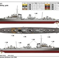 05789 | Trumpeter 1/700 German Zerstorer Z-43 1944 Destroyer Plastic Model Kit 17 05789 | Trumpeter 1/700 German Zerstorer Z-43 1944 Destroyer Plastic Model Kit -Trumpeter Sales Shop TRU 05789 05 1200x800 1