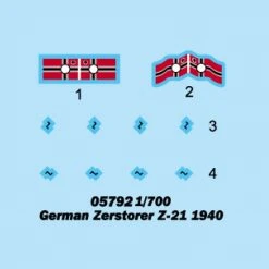 05792 | Trumpeter 1/700 Zerstorer Z-21 1940 Destroyer Plastic Model Kit 13 05792 | Trumpeter 1/700 Zerstorer Z-21 1940 Destroyer Plastic Model Kit -Trumpeter Sales Shop TRU 05792 04 1200x800 1