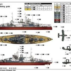 05794 | Trumpeter 1/700 HMS Queen Elizabeth 1941 Battleship Plastic Model Kit -Trumpeter Sales Shop TRU 05794 55 1200x800 1