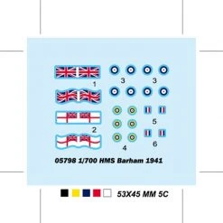 05798 | Trumpeter 1/700 HMS Barham 1941 Battleship Plastic Model Kit -Trumpeter Sales Shop TRU 05798 56 1200x800 1