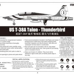 05809 | Trumpeter 1/48 US T-38A Talon Thunderbird Trainer Jet Scaled Plastic Model Kit -Trumpeter Sales Shop TRU 05809 60 1200x800 1