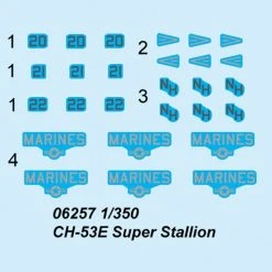 06257 | Trumpeter 1/350 CH-53E Super Stallion Helicopter (6Pcs) For Aircraft Carrier Scaled Plastic Model Kit -Trumpeter Sales Shop TRU 06257 52 1200x800 1