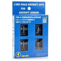 06405 | Trumpeter 1/350 F4U-4 Corsair Fighter (Pre-Painted) Aircraft Sets (4Pcs) Scaled Plastic Model Kit
