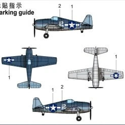 06406 | Trumpeter 1/350 F6F Hellcat Fighter (Pre-Painted) Aircraft Sets (4Pcs) Scaled Plastic Model Kit -Trumpeter Sales Shop TRU 06406 03 1200x800 1