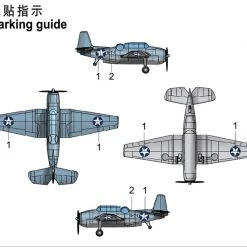 06408 | Trumpeter 1/350 TBF Avenger Bomber (Pre-Painted) Aircraft Sets (4Pcs) Scaled Plastic Model Kit -Trumpeter Sales Shop TRU 06408 03 1200x800 1