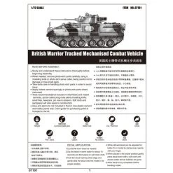 07101 | Trumpeter 1/72 British Warrior Tank Scaled Plastic Model Kit -Trumpeter Sales Shop TRU 07101 55 1200x800 1