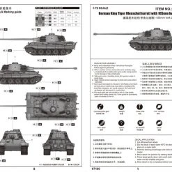 07160 | Trumpeter 1/72 German King Tiger Tank W/ 105mm Kwk L/65 Scaled Plastic Model Kit -Trumpeter Sales Shop TRU 07160 53 1200x800 1